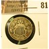 Image 1 : 1868 U.S. Shield Nickel, Very Good-Fine.