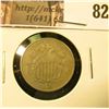 Image 1 : 1868 U.S. Shield Nickel, Fine.