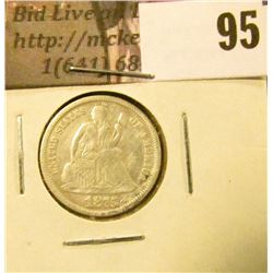 1875 P U.S. Seated Liberty Dime, VF, ground recovery.