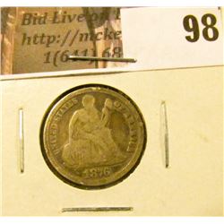 1876 CC U.S. Seated Liberty Dime, VG-AG, Mintmark below bow.