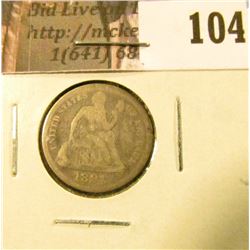 1891 P U.S. Seated Liberty Dime, VG.