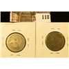 Image 2 : 1854 O Arrows at date & 1861 U.S. Seated Liberty Quarters, both AG.