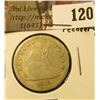 Image 1 : 1876 U.S. Seated Liberty Quarter, about Fine, ground recovery.
