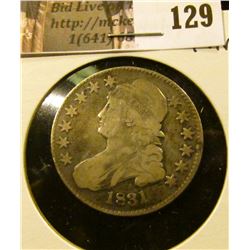 1831 Capped Bust Half Dollar, Fine.
