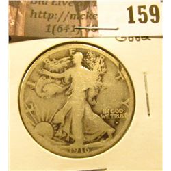 1916 D Walking Liberty Half Dollar, Good, rim cut on obverse.