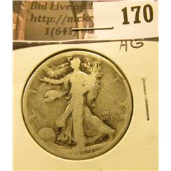 1919 P Walking Liberty Half Dollar, AG.