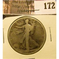 1919 D Walking Liberty Half Dollar, Good.