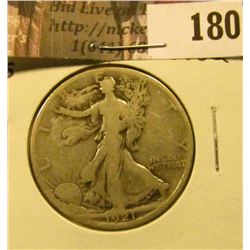 1921 S Walking Liberty Half Dollar, Good.