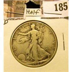 1929 D Walking Liberty Half Dollar, Fine-VF.
