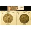 Image 1 : 1934 D VG & 37 S VF Walking Liberty Half Dollars.