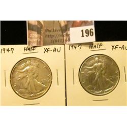 (2) 1947 P Walking Liberty Half Dollars, EF-AU.