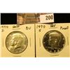 Image 1 : 1970 D BU & 1970 S Proof Kennedy Half Dollars.