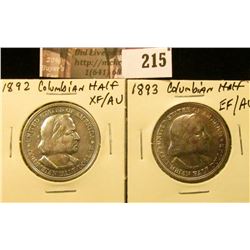 1892 EF-AU & 1893 EF-AU Columbian Exposition Commemorative Half Dollars.