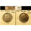 Image 1 : 1892 EF-AU & 1893 EF-AU Columbian Exposition Commemorative Half Dollars.