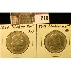 (2) 1893 AU Columbian Exposition Commemorative Half Dollars.