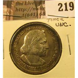 1893 Columbian Exposition Commemorative Half Dollar, toned Uncirculated.