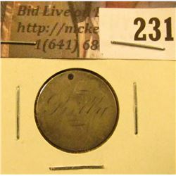 1886 U.S. Liberty Seated Dime Love Token reverse. Says "Billy".