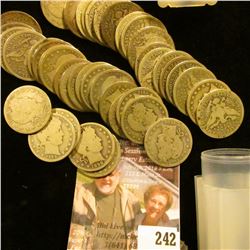 (46) AG-VG Barber Quarters in square coin tube, no culls, nice mixture.