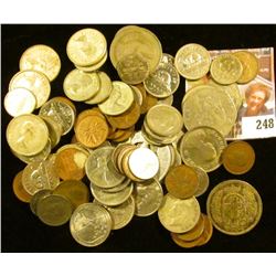 Silver Mercury Dime; (9) Foreign Coins including Silver; $2.45 face Canada .800 or .925 Fine silver 