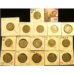 1911 Liberty Nickel About Fine; 1913 P T2 VG, 20P VG, D VG, S VG, 21P G, 23P G, 24P G, 25P G, D AG, 