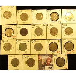 1913P & D Type One, 16P, D, 17P, S, 20P, 21P, 23P, 24P, 25P, 26P, 27P, D, 28P, D, S, & 36S carded Bu