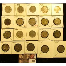 1913P T.1, 16D, 17P, 20P, 21P, 23P, 25P, 26P, 27P, 28P, & 35P Buffalo Nickels; 1939S, 42P, 43P, 44P,