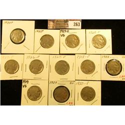 1918P, 19P, 20P, 23P, 26P, 27P, 28P, 29P, D, 34P, & 35P Buffalo Nickels. All carded.