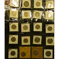 (4) 1919P, (2) 20P, & (2) 26P Buffalo Nickels; (5) 1938D, 38S, (2) 39P, 39D, (2) 42D, & 45 P Jeffers
