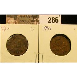 1927 & 1941 Canada Small Cents, EF.