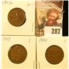 Image 1 : 1942 Red-Brown BU, 1943 EF, & 1944 EF Canada Small Cents