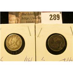 1911 & 1912 Canada Five Cent Silvers.
