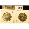 Image 1 : 1955 & 1961 Canada Nickels, both BU.