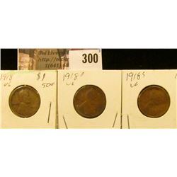 1918P, D, & S Lincoln Cents.