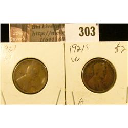 1921 P & S Lincoln Cents.