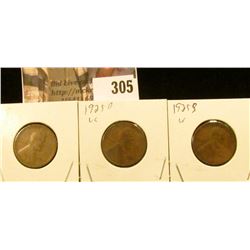 1925P, D, & S Lincoln Cents.