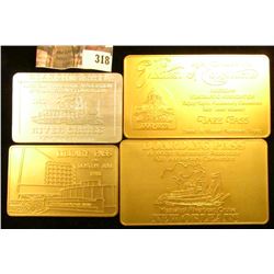 (4) Different American Numismatic Association Aluminum Passes. Three are gold colored and the last s