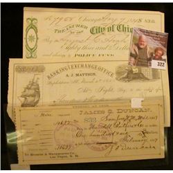 1874  Treasurer of the City of Chicago  Check signed by the Mayor of Chicago; 1857 Check  Banking an