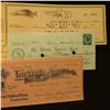 Image 2 : Old Check lot dating back to 1878. Includes 1878 "Mt. Vernon National Bank, Boston, Mass." with blue