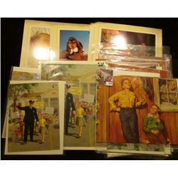 Large group of Calendar Art Work. Which 'Doc' has priced at $5-$6 per piece.