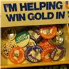Image 1 : Group of Political Bumper Stickers; "Van Dyck" Cigar Box; & a large group of Pin-backs, most of whic