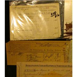 "Philadelphia & Reading Railway Company, Dr." invoice; (2) Virginia & Truckee Railroad Postcards; "B