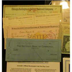 (6) pieces of Rail Road Memorabilia; & 1788 Australia's Bicentennial 1988 Official Bicentennial Coin