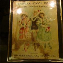 Framed and matted Advertising poster  Eureka Stock Food The Great Flesh Producer Manufactured by Shr