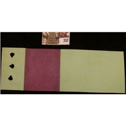 Series of 1878 "Distilled Spirits For Exportation" punch cancelled unissued Stamp with stub. Near Mi