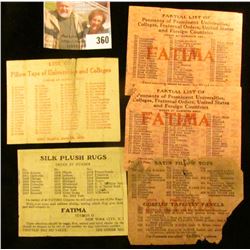 Five 1915 era Liggett & MyersTobacco Co. &/or "Fatima" Cigarettes Scrip.