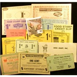 Twenty-different One Cent Official Food Coupon Scrip. Jet .
