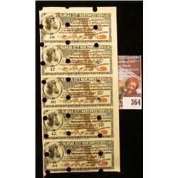 Five consecutive numbered Bond Coupons No. 44-48, each for $12.50 payble in United States Gold Coins