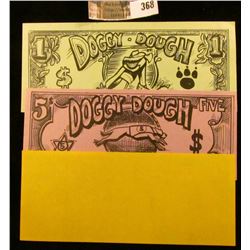 Set of Three "Doggy-Dough" 1, 5, & 10 Biscuit Notes. This Doggy Money was used at Wichita Grey Hound