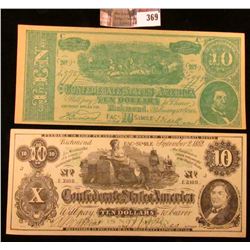 Pair of Old Confederate States of America advertising notes, "Swanson's…Galesburg, Ill." & "Economy 