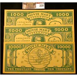 $1000, $5000, & $10000 "Movie Mart Currency Cadaco, Ltd. Of San Leandro California Will Pay the Bear